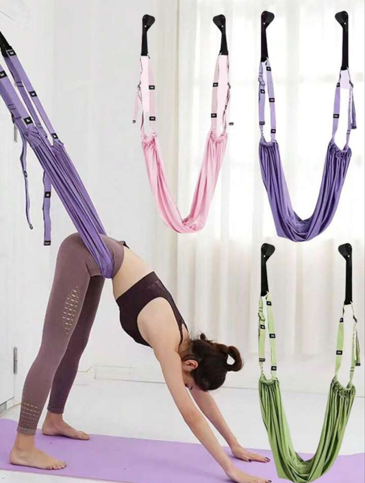 Adjustable Aerial Yoga Strap, Hammock Ceiling Mounted Flexibility Stretching Rope For Stretching, Back Bending, Inversion 100%polyester