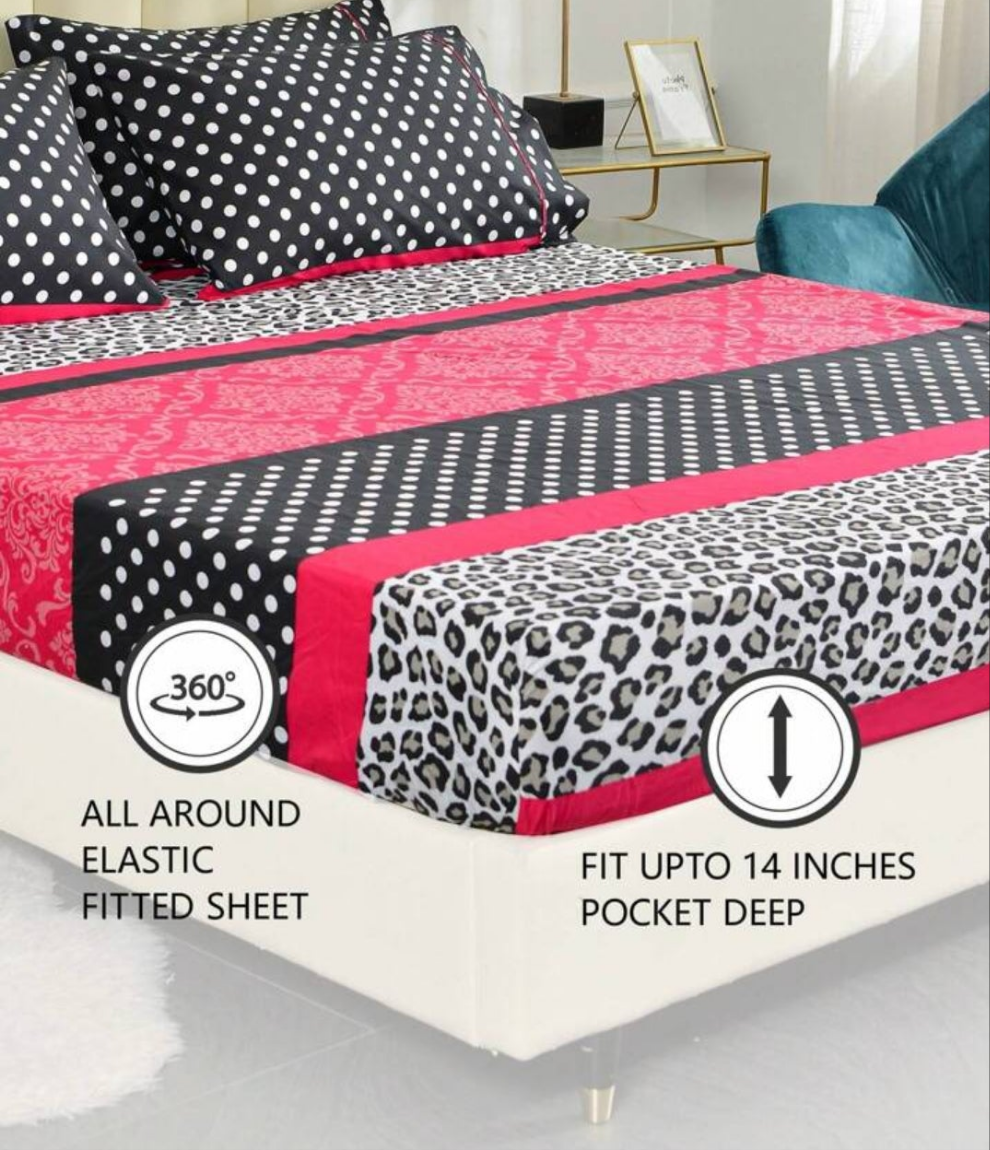 4/6 Piece Patchwork Printed Sheet Set - Brushed Microfiber 14 Inches Deep Pocket - Soft Fun Patterned Bedding Sheets & Pillowcases Set