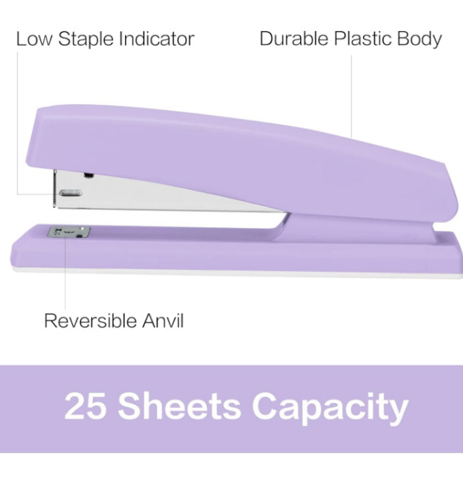 Stapler, Desktop Stapler, Office Stapler, 25 Sheet Capacity, Includes 1000 Staples and Staple Remover,