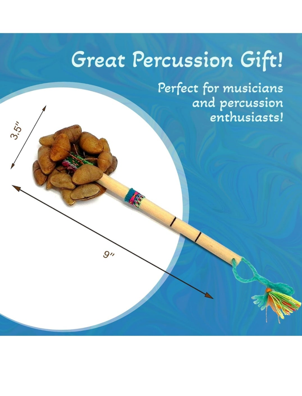 Maracas for Adults/ASMR Tool: Seed Shaker instrument | Bamboo Instrument, Musical Instruments - Natural Cacho Seed Pods Shaker – Handmade Nut Shell Percussion Instrument