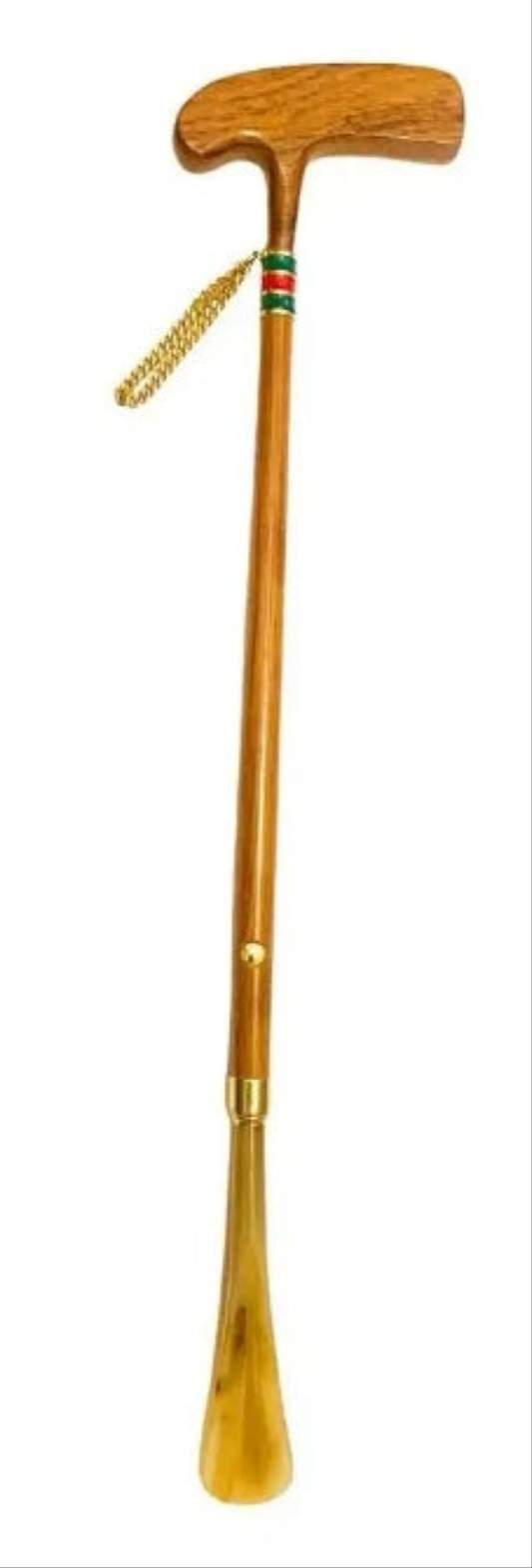 1960s Gucci Wood Golf Club Web Stripe Long Shoe Horn