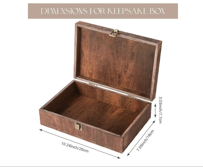 Keepsake Box With Lid - Wood Wedding Memory Gift Box - Bridal Shower Gifts Wedding Gifts Engagement Anniversary Valentines Day Gifts Ideas for Couples