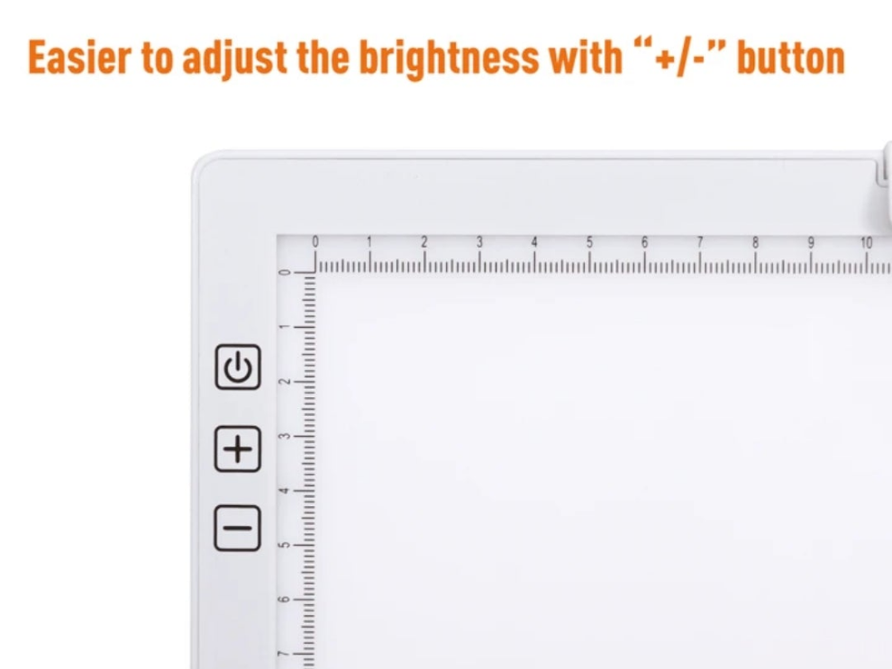 A4 Rechargeable Light Up Tracing Pad with Padded Carrying Case, Paper Clip, Foldable Riser Stands, 6 Levels of Brightness, USB-C Charging Cable, Wireless Light Board for Diamond Painting Tracing and Drawing
