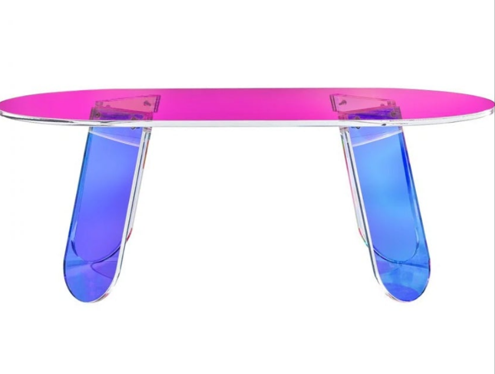 Acrylic Coffee Table with gloss finish multicolored