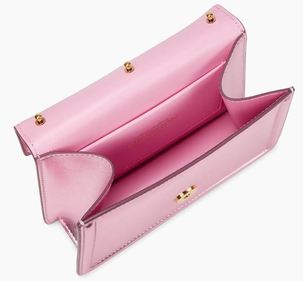Dolce And Gabbana Devotion Metallic leather top handbag in pink or gold cute