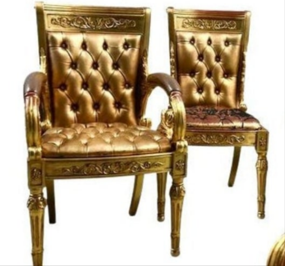 Versace Original Vanitas Gilt Dining Chair Set of 6, Gianni Versace, 1994
