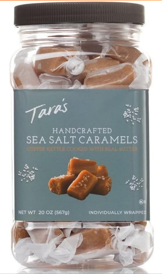 Gourmet Sea Salt Caramels | Hand Crafted All Natural Candy | Creamy & Individually Wrapped with Real Butter (20 oz)