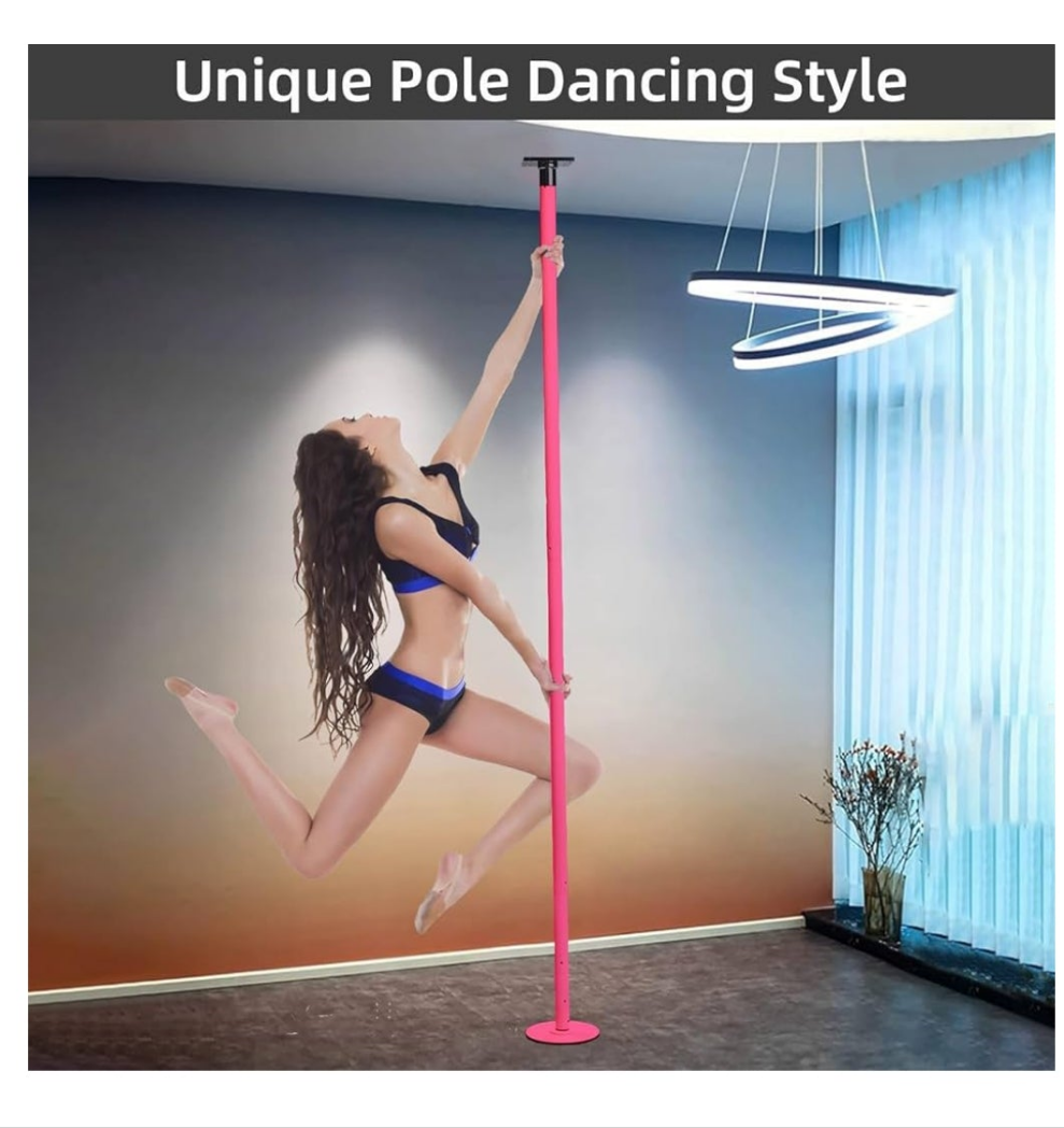 Stripper Pole Permanent Fixed Dance Pole Kit, Professional 45mm Spinning & Static Dancing Pole Heavy-Duty Steel Pole Dance for Home, Adjustable Height Excellent for Home Exercise Studio Club Gym
