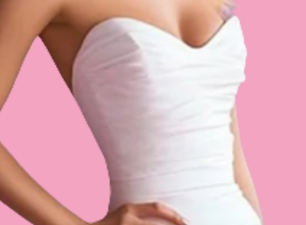 Beautiful Strapless Stereo Floral Long Tail Maxi Dress-White [Custom-Made]