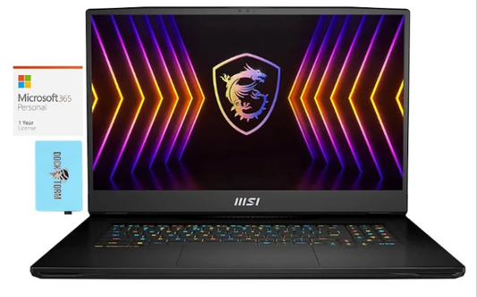 MSI Titan GT77 12UGS Gaming & Entertainment Laptop (Intel i7-12800HX 16-Core, 64GB DDR5 4000MHz RAM, 2x8TB PCIe SSD RAID 1 (8TB), Win 11 Pro) with MS 365 Personal, Hub