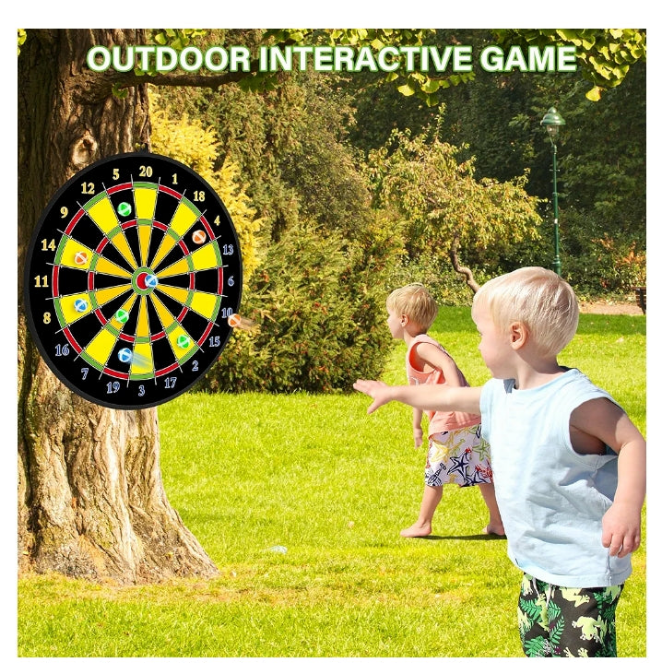 Large Dart Board for Kids, Kids Double-Sided Dart Board with Sticky Balls and Darts, Indoor/Outdoor Sport Fun Party Play Game Toys, Gifts