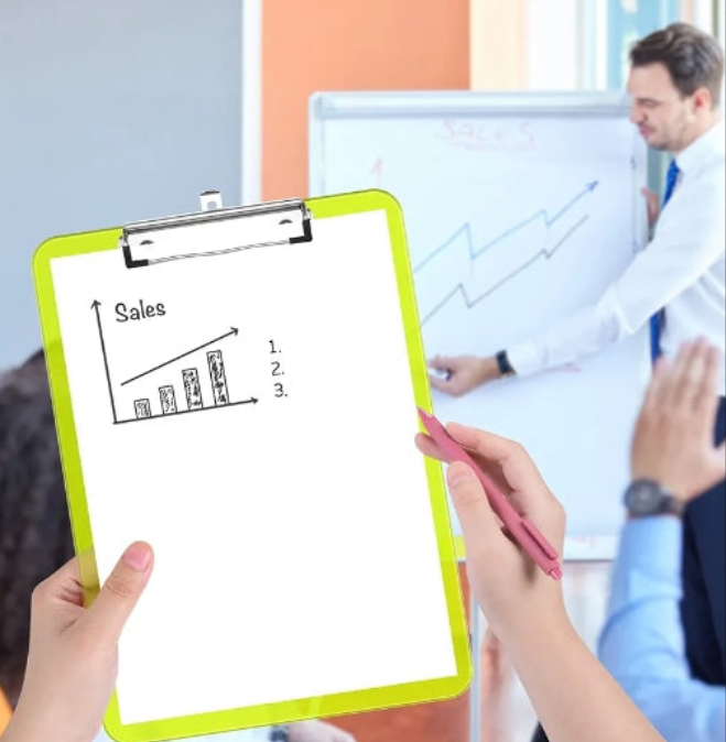 Plastic Clipboards with Low Profile Metal Clip, Translucent Clip Board, 12.5 x 9 Inch Letter Size | Office Supply | back to school