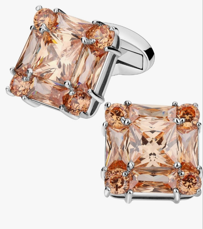 Shiny Cufflinks for Men's Fancy Shirt for Suit, in Gift Box, Matching with Solid Tie in Red White Black Blue Easily,