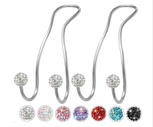 Bling Purse Hook for Car Headrest Hooks Upgraded Cute Car Seat Hooks for Headrest Car Bag Hooks Car Purse Holder Hook Hanger Bling Car Accessories for Women 2 Pack,Silver
