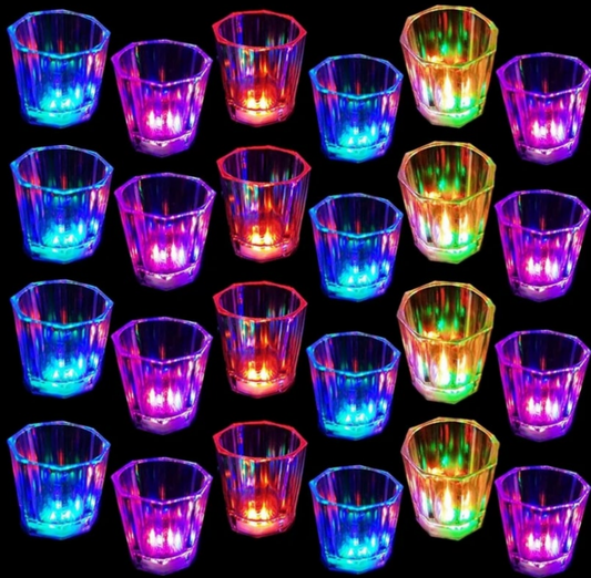 Light Up Shot Glasses Set of 24 Party Favors Adults Funny Shot Glasses Led Shot Glasse Glow in the Dark Party Shot Glass Party Cups Decorations for Birthday Wedding Bachelorette Parties