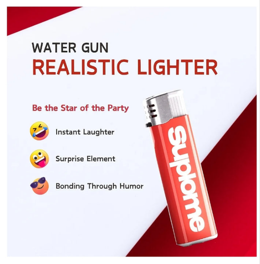 Water Gun Lighter - Realistic Prank Lighter with Powerful Water Jet for Harmless Fun and Lighthearted Pranks
