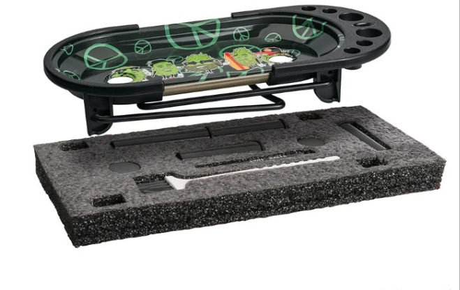 8.5x3.5 Inch Metal Rolling Tray Cone Loader for King Size&1 1/4 Size Pre Rolled Cone,Cone Pre Roll Machine Includes Foldable Stand Cone Filler,Filler Funnel & Packer-