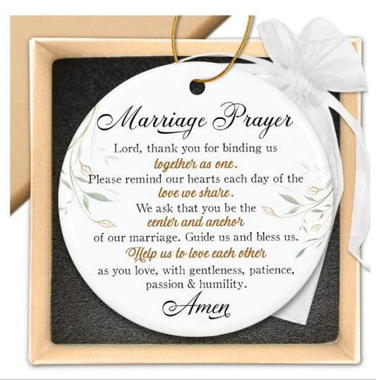 Wedding Gifts for Couples - Marriage Prayer Ornament, Religious Wedding Gifts for Married Couples, Newlyweds - Marriage Gifts for Couples, Christian Bridal Shower Gifts