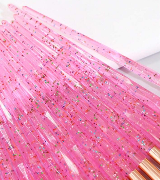 20pcs Crystal Eyelash Brush Eyeliner Brush Eye Brush Makeup Tools, Makeup Brush, Cosmetic Brush