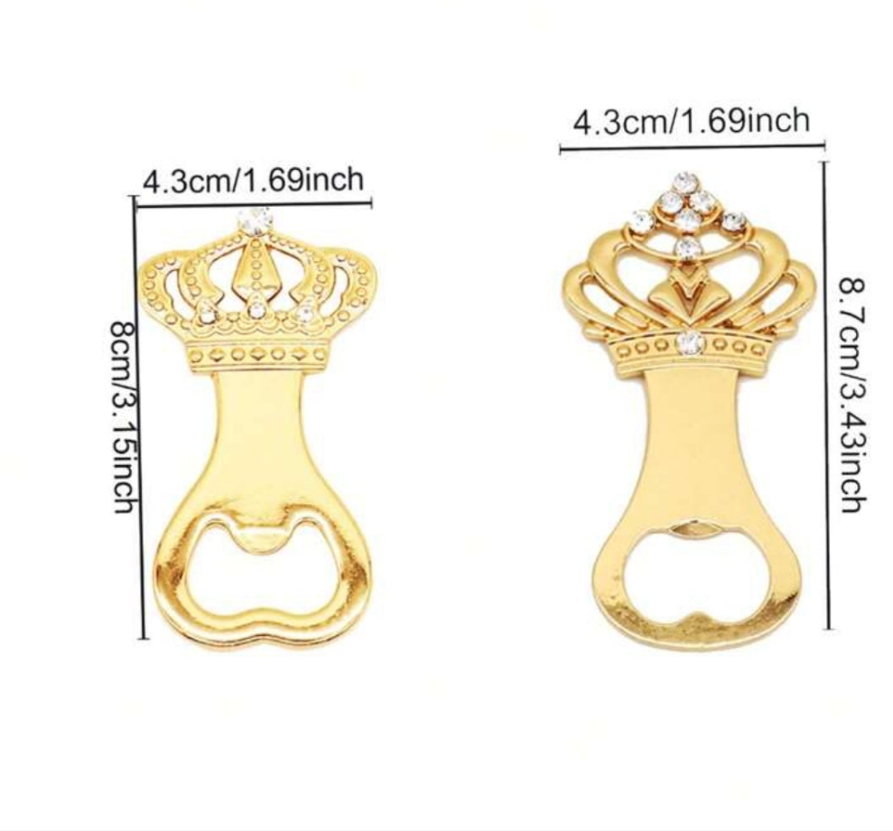2pcs Crown Bottle Opener Gifts, Crown Can Opener, Royal Beer Bottle Opener, Sturdy And Elegant Kitchen Accessory, Refined Party Decor, Wedding, For Outdoor, Camping stainless steel