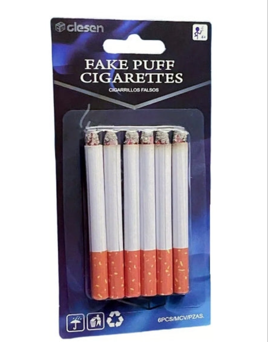 Fake Cigarettes,3.25 Inch Fake Puff Cigarettes(Pack of 6), Faux Cigs with a Realistic Look Durable/Realistic - Ideal for Themed Parties/Theatrical Performances…