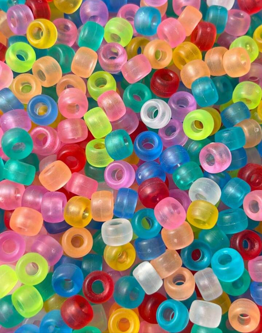 100pcs/pack Fashionable Large Hole Pony Beads For Hair Braided Styles (random Colors