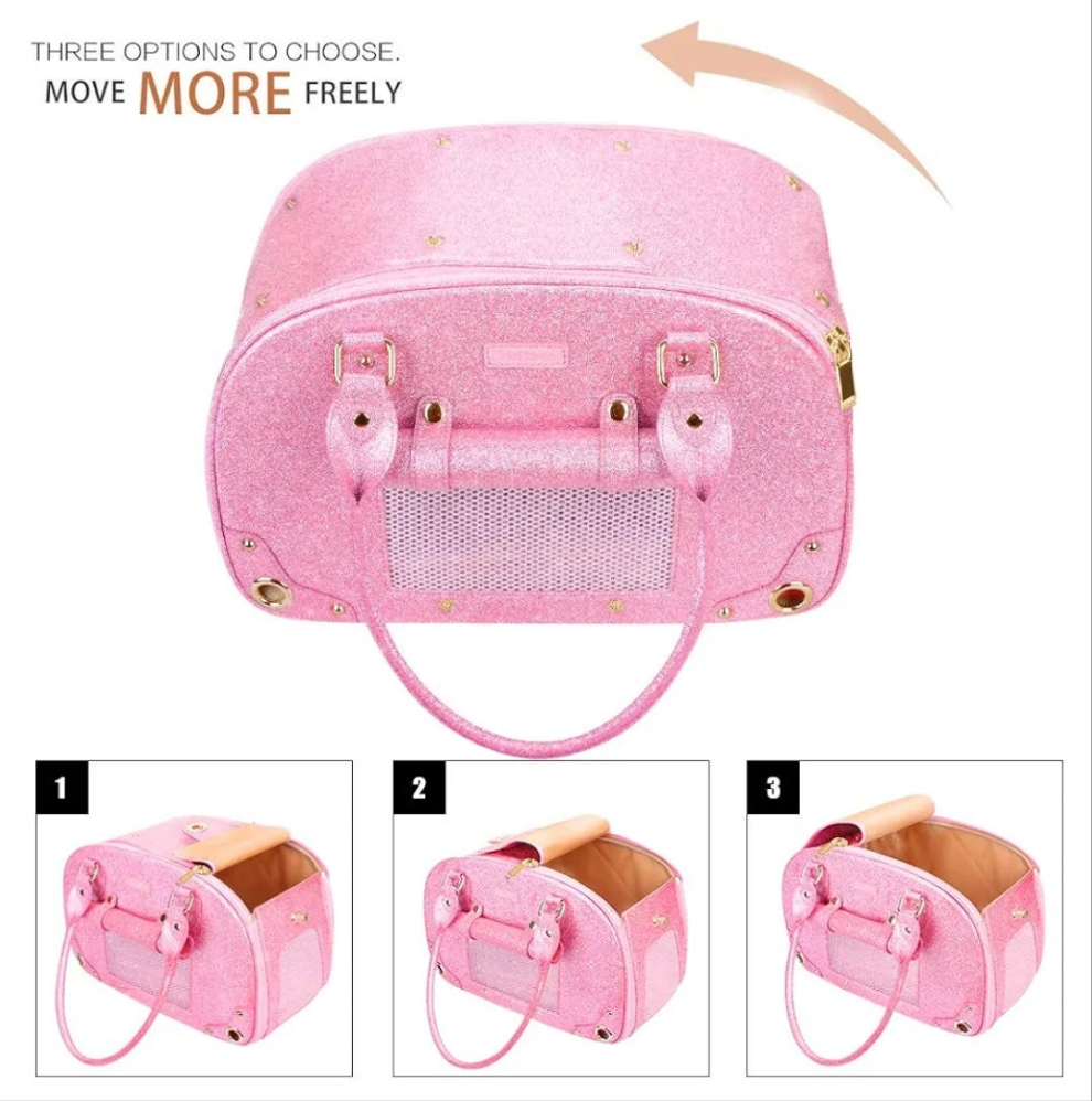 Dog or Cat Carrier Purse, Pet Carrier, Cat Carrier, Foldable Waterproof Premium Nylon Pet Travel Portable Bag Carrier for Cat and Small Dog Home/Outdoor