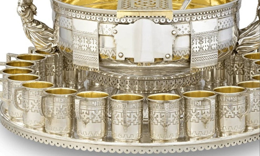 ANTIQUE Russian Imperial Silver Punch Set from Czar Alexander III