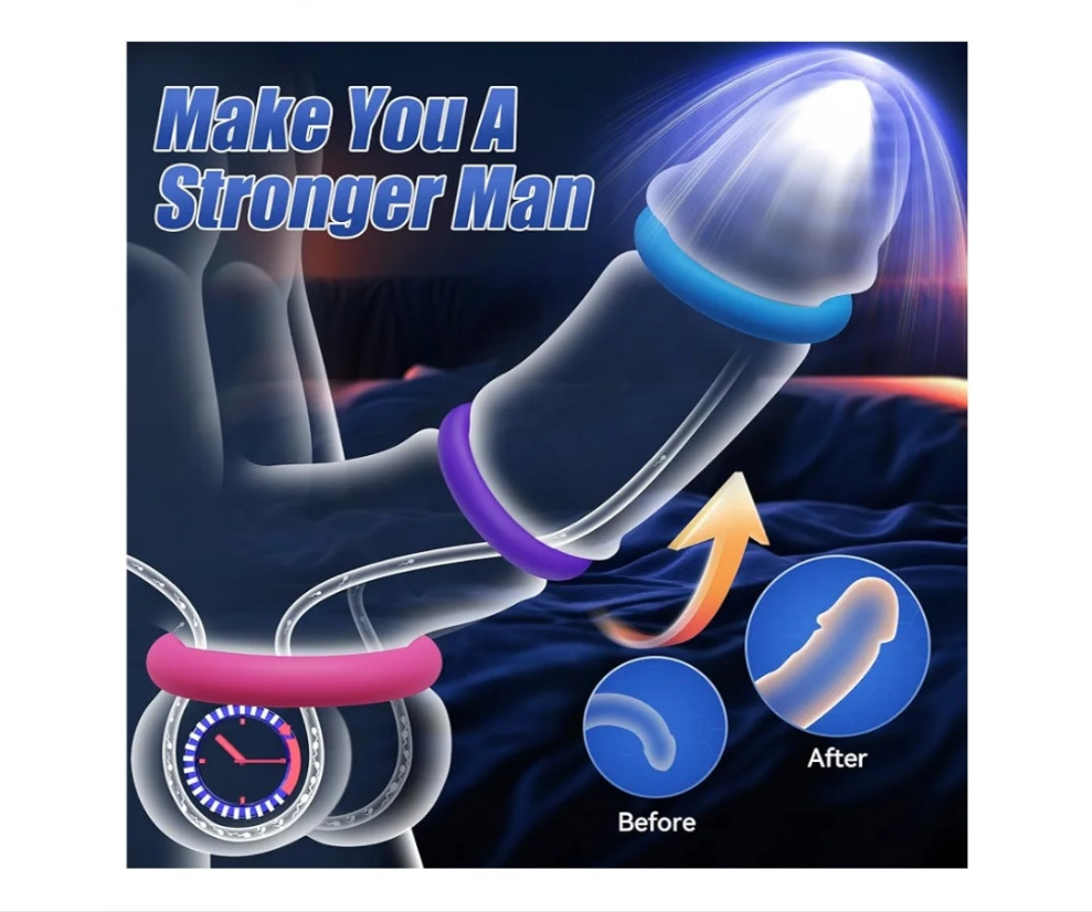 Sex Toys Silicone Penis Ring - Multi-Coloured Cockring Cock Sexual Stimulation Device with 3 Pcs Different Sizes for Erection Enhancing Long Lasting Stronger, Adult Sex Toys for Men or Couple Pleasure