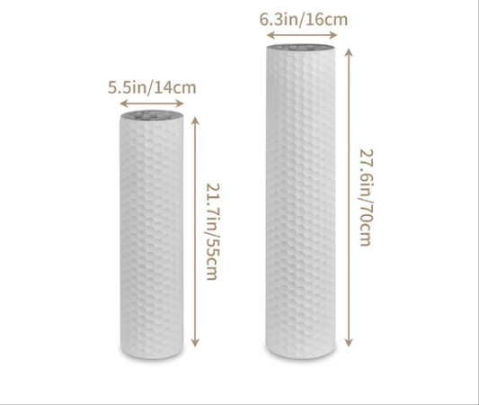 Tall Floor Vase: 27.6/21.7in Metal Cylinder Vases Extra Large Decorative Vase Set of 2 Living Room Modern Honeycomb Texture Big Standing Vase for Dining Bedroom Home Corner Indoor Office