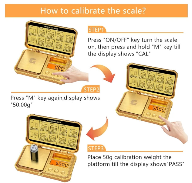 Digital Pocket Gram Scale 300g x 0.01g Accuracy， Small Mini High Precision Gold Scale Digital Weight Grams and Oz for Jewelry,Diamond，Arrows, Powders and Medicine,with 50g Cal Weights