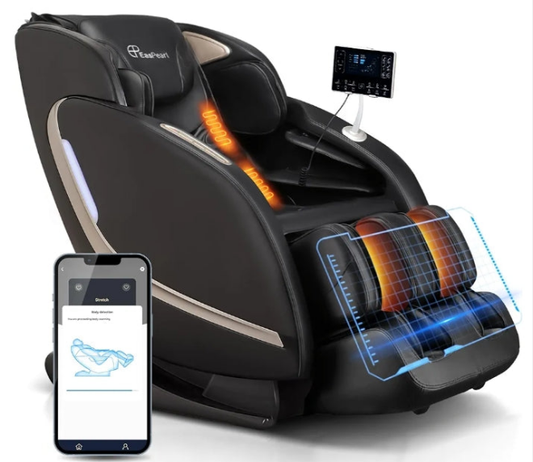 Massage Chair, 4D Full Body Zero Gravity Massage Chairs with APP, SL Track Shiatsu Stretch Massage Recliner Chair with Electric Footrest, Heat, Foot Rollers, Body Scan(Black)