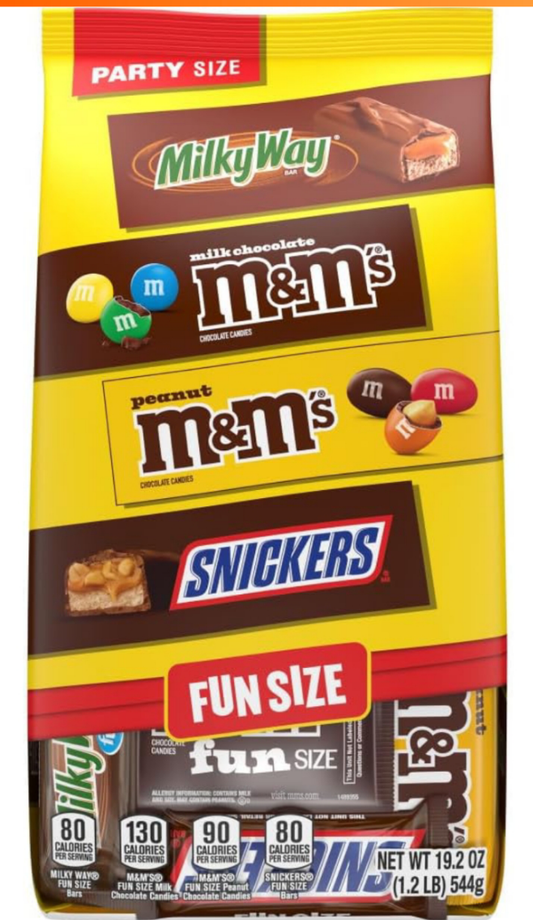M&M'S, SNICKERS & MILKY WAY Fun Size Chocolate Christmas Candy Stocking Stuffers, 19.2 Oz Bulk Bag
