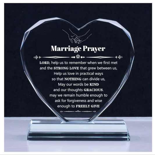0Wedding Gifts for Couples, Wedding Gifts Marriage Prayer Plaque, Unique K9 Crystal with Inspiring Quotes, Anniversary Wedding Gifts for Couples, Newlywed Mr and Mrs Gifts.