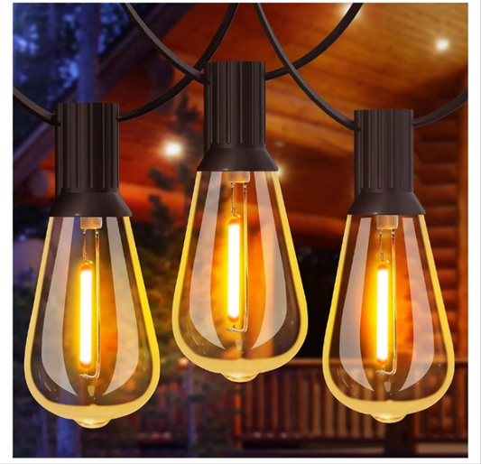 120FT Vintage Edison Bulb LED String Lights - Waterproof, Shatterproof Patio Lights for Backyards, Patios, Bistros - Dimmable, Connectable