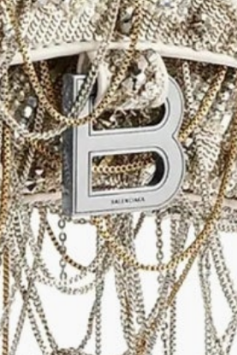 Balenciaga
Hourglass XS Top Handle Bag with Chain Embroidery