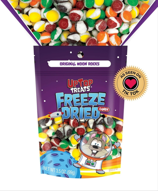 Freeze Dried Candy, Crunchy Candy for ASMR, Original Flavors, Orange, Lemon, Grape, Strawberry, & Lime, Snacks for Kids & Adults, Made in the USA, Small Bag for On The Go, 3.5 oz