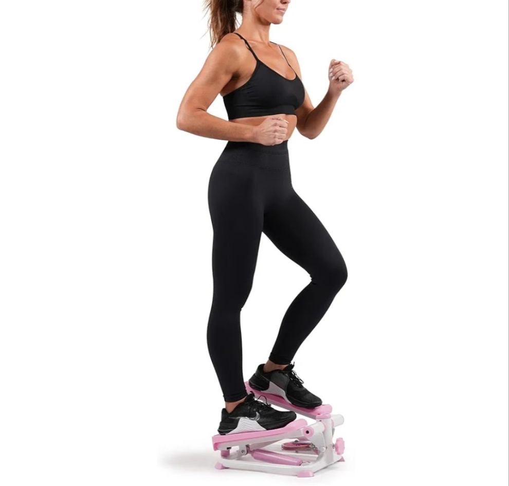 Health & Fitness Mini Steppers for Exercise at Home, Stair Step Workout Machine, Full Body Cardio Equipment, with Optional Free SunnyFit App Connection and Resistance Band