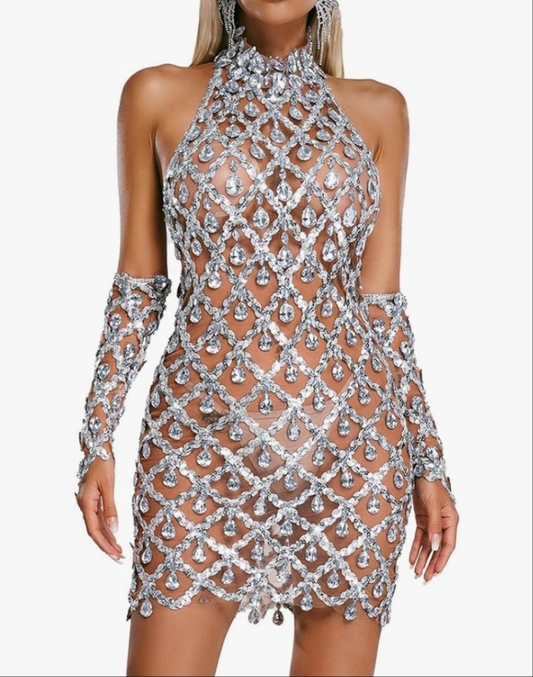 COCOMONEY EMBELLISHED DRESS ABSOLUTELY BEAUTIFUL