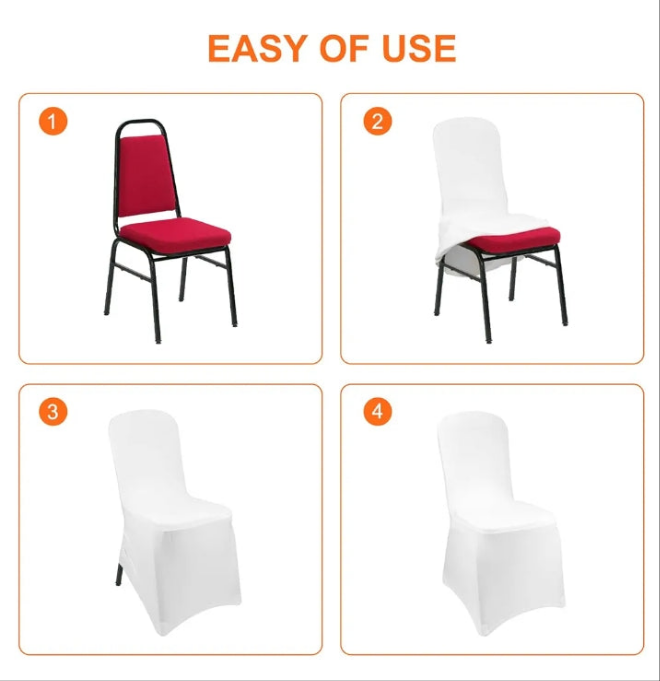 Chair Covers 100 Pack, Spandex Folding Chair Covers, Universal Stretch Washable Fitted Slipcovers for Wedding, Party, Celebration,