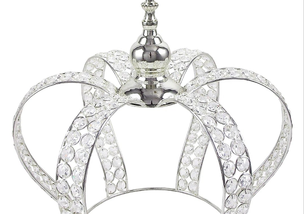 Crown gemstone decor in silver or gold