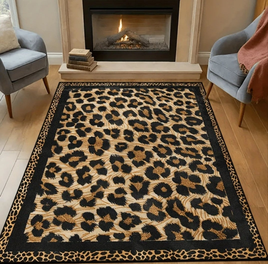 1pc Leopard Print Decorative Carpet, Outdoor Carpet, Bedside Carpet, Bedroom Carpet, Study Carpet, Living Room Carpet, Home Decor Carpet, Printed Carpet, Window Sill Carpet, Suitable For Home Decoration Carpet. Living Room Carpet, Carpet, Living Room Area