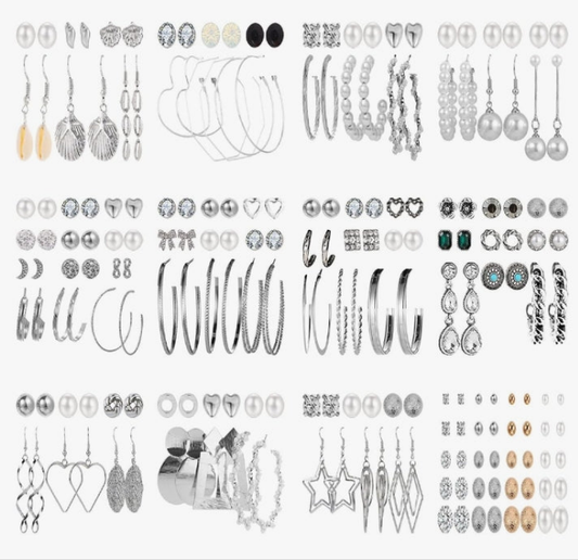 69 Pieces Gold Jewelry Set for Women Fashion Costume Jewelry Gold Plated Necklace Bracelet Gold Earrings Set for Women
