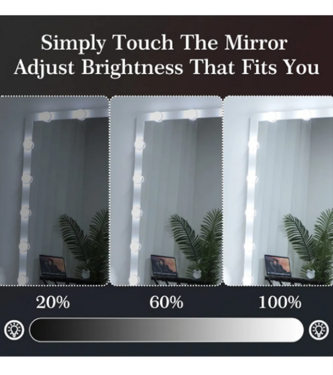 Full Length Mirror with Lights, 63'' x 24'' Mirror Full Length with Lights, Large Full Body Mirror with Lights, Floor Mirror Full Length with 22 Bulbs, Standing Mirror with 3 Light Modes