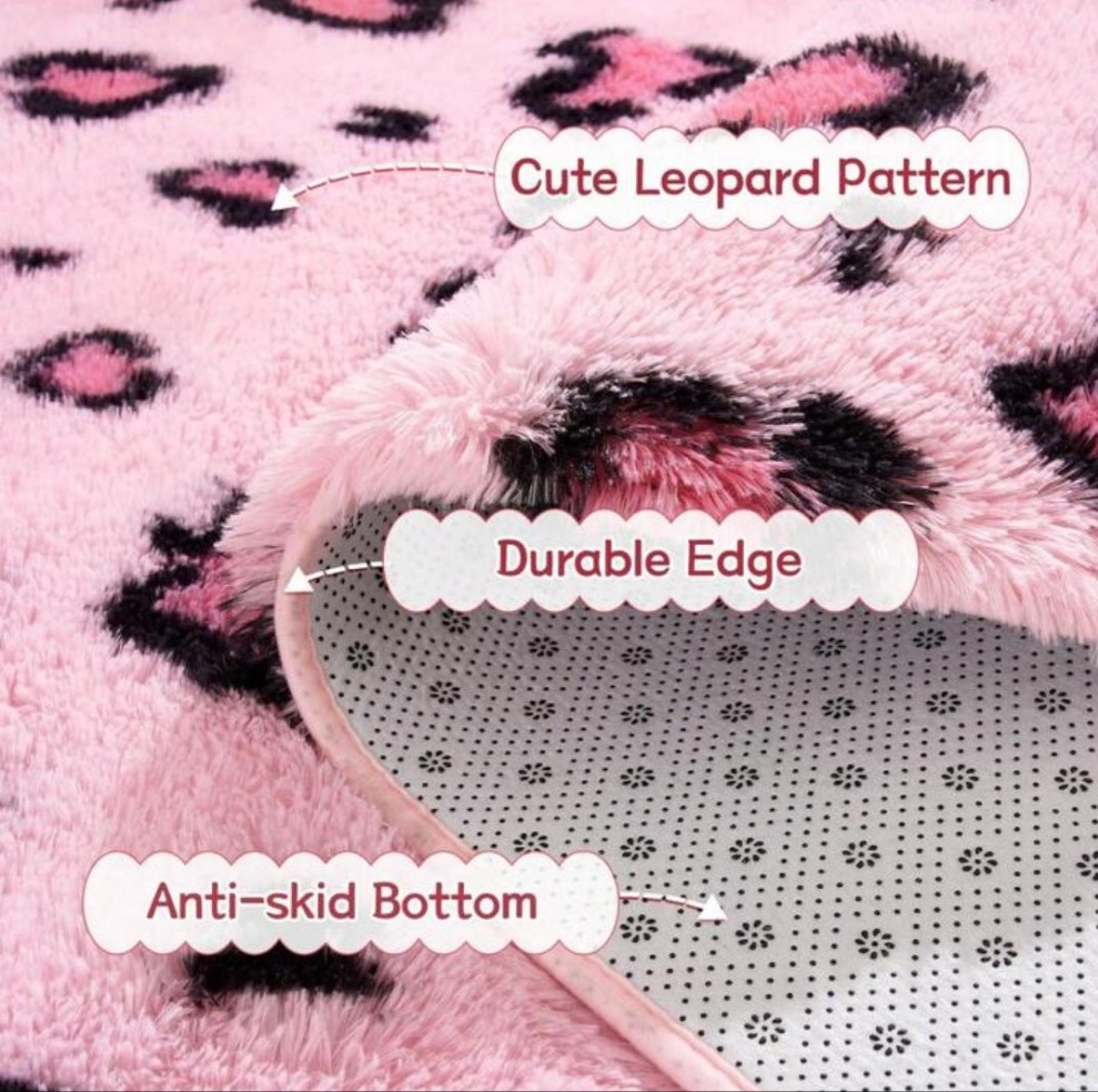 Fluffy Leopard Rug,4×6 feet Premium Cheetah Print Rugs, Soft Comfy Carpet For Bedroom Livingroom Home Decor