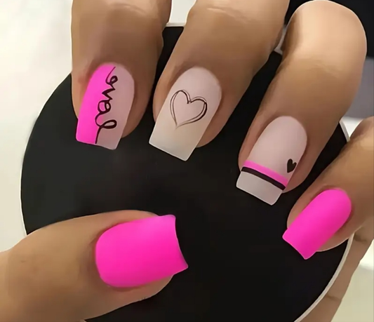 24 pcs acrylic Cocomoney nails with glue and nail accessories