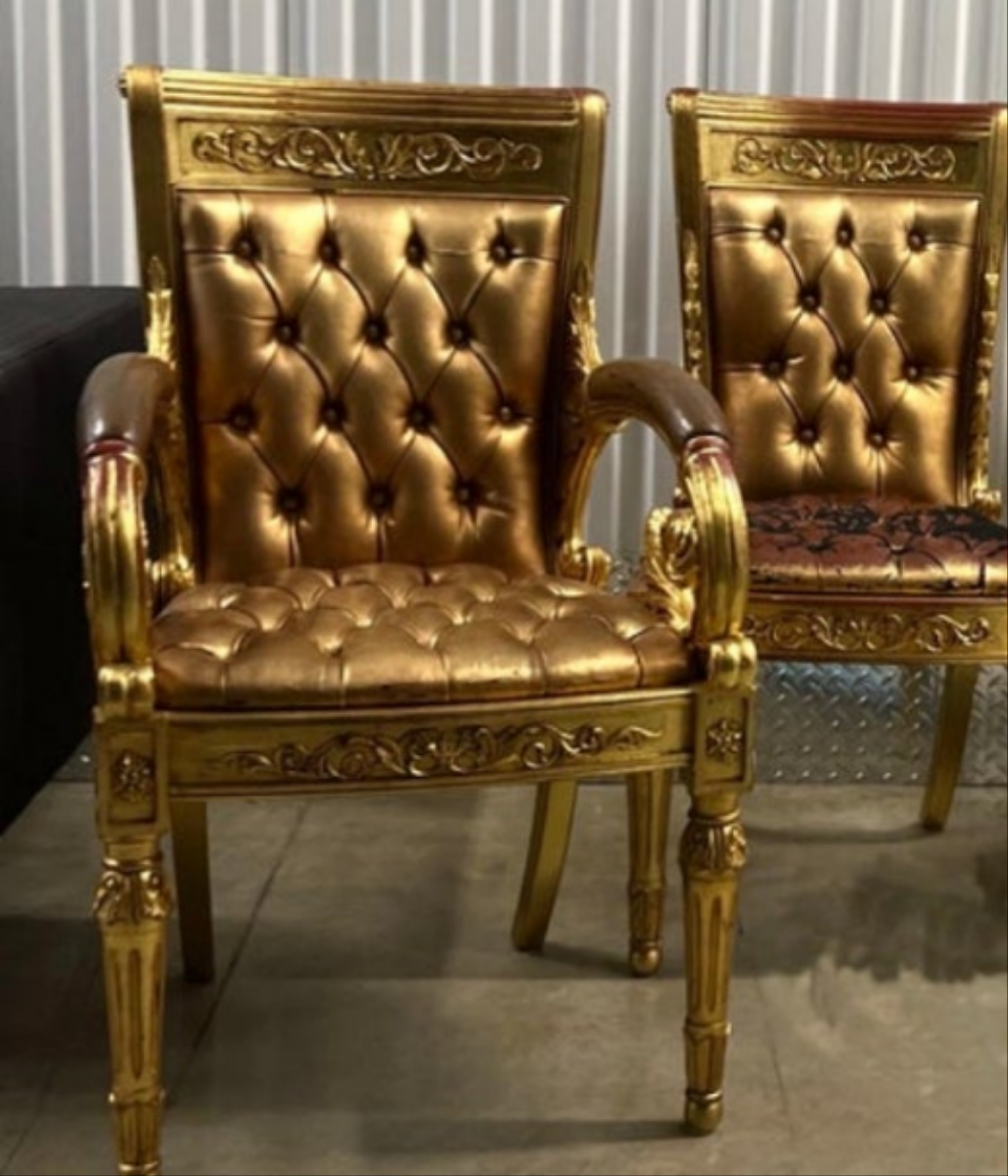 Versace Original Vanitas Gilt Dining Chair Set of 6, Gianni Versace, 1994