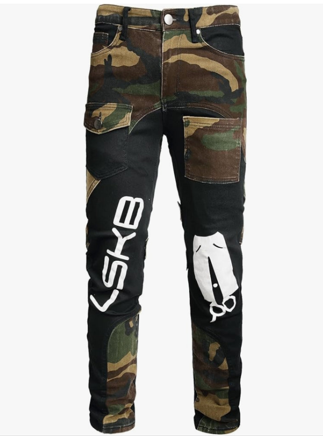 Slim Fit Men's Jeans, Ripped Stretch Jeans Denim Pants