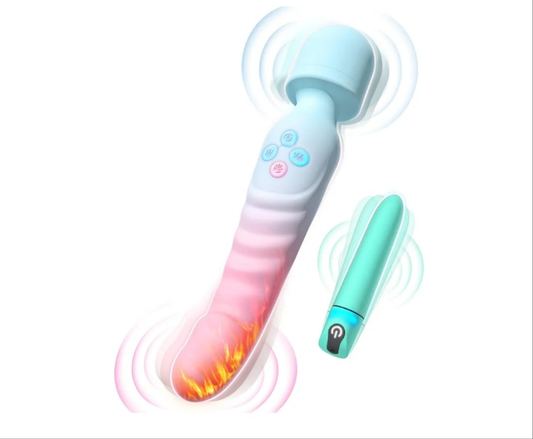 G Spot Vibrator Wand & Bullet Vibrator Set - Vibrators Sex Toys for Women, Clitoral Stimulator Dildo with 7 Vibrating Modes, Waterproof Heating Wand Massager, Adult Sex Toy for Female and Couples