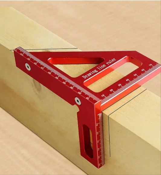 3D Multi-Angle Measuring Ruler,45/90 Degree Aluminum Alloy Woodworking Square Protractor,Drawing Line Ruler, Miter Triangle Ruler High Precision Layout Measuring Tool for Engineer Carpenter,R